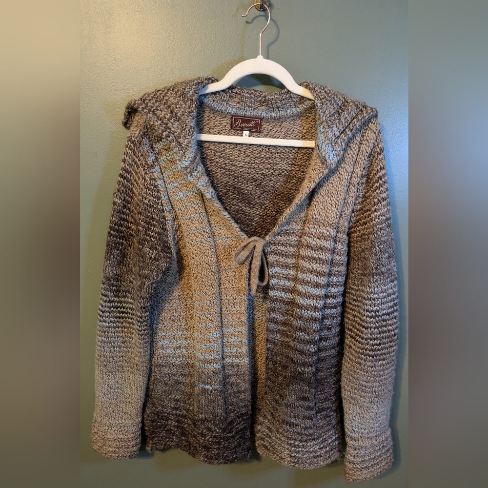 Berretti Italy Knitted Tie Front Cardigan EUC Large